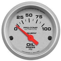 ULTRA-LITE 2-1/16"  OIL PRESS 0-100PSI, SHORT SWEEP ELECTRIC AUTO METER - 4327