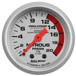 ULTRA-LITE 2-1/16" NITROUS 0-2000PSI, MECHANICAL AUTO METER - 4328
