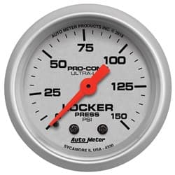 ULTRA-LITE 2-1/16" AIR LOCKER PRESSURE, 0-150PSI MECHANICAL AUTO METER - 4330
