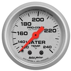 ULTRA-LITE 2-1/16" WATER TEMP 120-240Â°F, MECHANICAL, 12FT AUTO METER - 4333