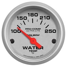 ULTRA-LITE 2-1/16" WATER TEMP 100-250Â°F, SHORT SWEEP ELECT AUTO METER - 4337