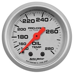 ULTRA-LITE 2-1/16" OIL TEMP 140-280Â°F, MECHANICAL, 6FT AUTO METER - 4341