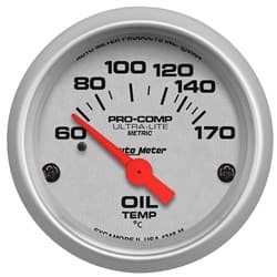 ULTRA-LITE 2-1/16" OIL TEMP 60-170Â°C, SHORT SWEEP ELECT AUTO METER - 4348-M