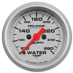 ULTRA-LITE 2-1/16" WATER TEMP 100-260Â°F, FULL SWEEP ELECT AUTO METER - 4355