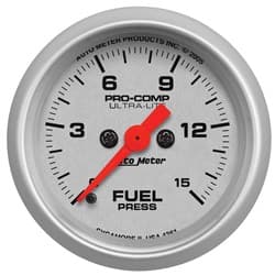 ULTRA-LITE 2-1/16" FUEL PRESS 0-15PSI FULL SWEEP ELECTRIC AUTO METER - 4361
