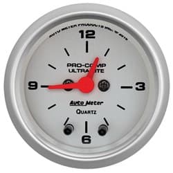 ULTRA LITE 2-1/16" CLOCK QUARTZ, ANALOGUE AUTO METER - 4385