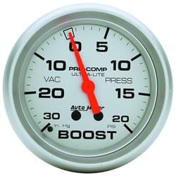 ULTRA-LITE 2-5/8" BOOST/VAC 30 IN/HG - 20 PSI, MECH, 10FT AUTO METER - 4401