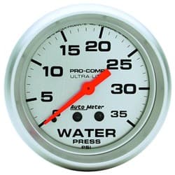 ULTRA-LITE 2-5/8" WATER PRESS 0-35PSI, MECHANICAL, 10FT AUTO METER - 4407