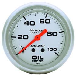 ULTRA-LITE 2-5/8" OIL PRESS 0-100PSI, MECHANICAL, 10FT AUTO METER - 4421