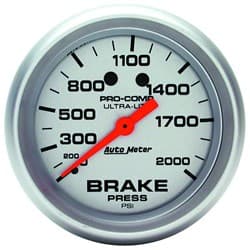 ULTRA-LITE 2-5/8" BRAKE PRESS 0-2000PSI, MECHANICAL AUTO METER - 4426