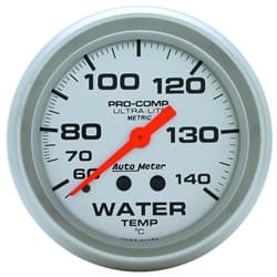 ULTRA-LITE 2-5/8" WATER TEMP 60-140Â°C, MECHANICAL, 6FT AUTO METER - 4431-M