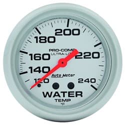 ULTRA-LITE 2-5/8" WATER TEMP 120-240F, MECHANICAL, 6FT AUTO METER - 4432