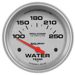 ULTRA-LITE 2-5/8" WATER TEMP 100-250Â°F, SHORT SWEEP ELECT. AUTO METER - 4437