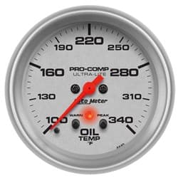 ULTRA-LITE 2-5/8" OIL TEMP 100-340Â°F, FS ELECT W/ PEAK AUTO METER - 4440