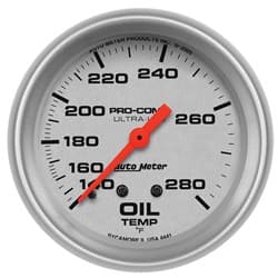 ULTRA-LITE 2-5/8" OIL TEMP 140-280Â°F, MECHANICAL, 6FT AUTO METER - 4441