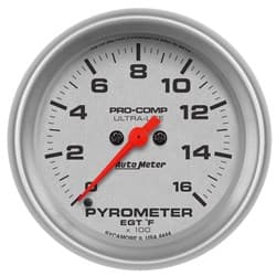 ULTRA-LITE 2-5/8 PYROMETER KIT 0-1600Â°F, FULL SWEEP ELECTRIC AUTO METER - 4444