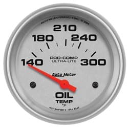 ULTRA-LITE 2-5/8" OIL TEMP 140-300Â°F, SHORT SWEEP ELECT AUTO METER - 4447