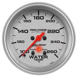 ULTRA-LITE 2-5/8" WATER TEMP 100-260Â°F, FS ELECT W/ PEAK AUTO METER - 4454