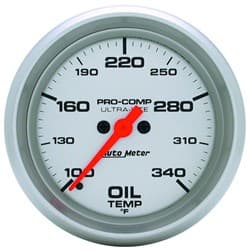 ULTRA-LITE 2-5/8" OIL TEMP 100-340'F FULL SWEEP ELECTRIC AUTO METER - 4456