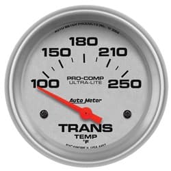 ULTRA-LITE 2-5/8" TRANS TEMP 100-250Â°F, SHORT SWEEP ELECT AUTO METER - 4457