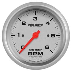 ULTRA-LITE 3-3/8" TACHOMETER 0-6,000RPM, IN-DASH AUTO METER - 4475
