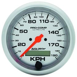 ULTRA-LITE 3-3/8" SPEEDOMETER 190 KPH, IN DASH, ELECTRONIC AUTO METER - 4487-M