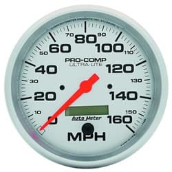 ULTRA-LITE 5" SPEEDOMETER 160MPH, IN DASH, ELECTRONIC AUTO METER - 4489