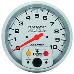 ULTRA-LITE 5" TACHO 10,000RPM IN DASH WITH MEMORY RECALL AUTO METER - 4494