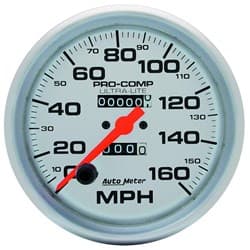 ULTRA-LITE 5" SPEEDOMETER 160MPH, IN DASH, MECHANICAL AUTO METER - 4495