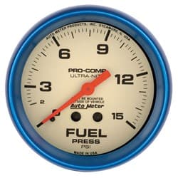 ULTRA-NITE 2-5/8 FUEL PRESSURE 0-15PSI, MECHANICAL, -4AN AUTO METER - 4511