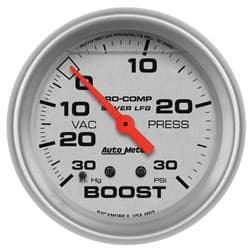 ULTRA-LITE 2-5/8" BOOST/VAC 30IN/HG-30PSI, LIQUID FILLED AUTO METER - 4603