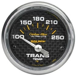 CARBON FIBER 2-1/16 TRANS TEMP 100-250Â°F, SHORT SWEEP ELECT. AUTO METER - 4757
