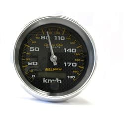CARBON FIBER 3-3/8 SPEEDO 190 KPH, ELECTRONIC KMH AUTO METER - 4787-M