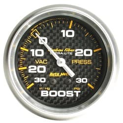 CARBON FIBER 2-5/8" BOOST/VAC 30IN/HG-30PSI, MECHANICAL 10FT AUTO METER - 4803
