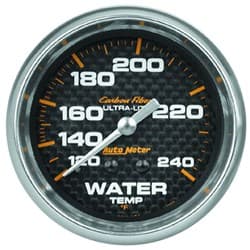 CARBON FIBER 2-5/8" WATER TEMP 120-240Â°F, MECHANICAL, 6FT AUTO METER - 4832