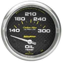 CARBON FIBER 2-5/8" OIL TEMP 140-300Â°F, SHORT SWEEP ELECT. AUTO METER - 4848