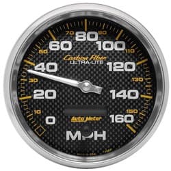 CARBON FIBER 5" SPEEDO 160MPH IN DASH ELECTRONIC AUTO METER - 4889
