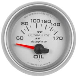 2-1/16" OIL TEMP 60-170'C ULTRA-LITE II, SS ELECTRIC AUTO METER - 4948-M