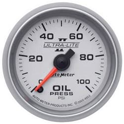 2-1/16 OIL PRESS, 0-100 PSI, 2-1/16 ULTRA-LITE II AUTO METER - 4953