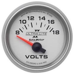 2-1/16 VOLTMETER, 8-18V SHORT 2-1/16 ULTRA-LITE II AUTO METER - 4992