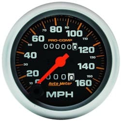 PRO-COMP 3-3/8" SPEEDOMETER 160MPH, MECHANICAL, ODO & TRIP AUTO METER - 5153