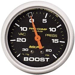 PRO-COMP 2-5/8" BOOST/VAC 30IN/HG-20PSI, MECHANICAL 10FT AUTO METER - 5401
