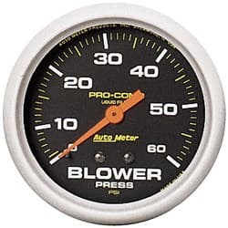 PRO-COMP 2-5/8" BLOWER PRESS 0-60PSI, MECH, LIQUID FILLED AUTO METER - 5402