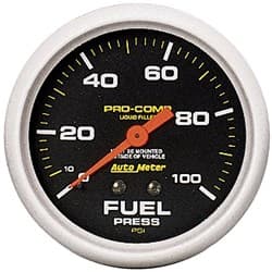 PRO-COMP 2-5/8" FUEL PRESSURE 0-100PSI, LIQUID FILLED, MECH. AUTO METER - 5412