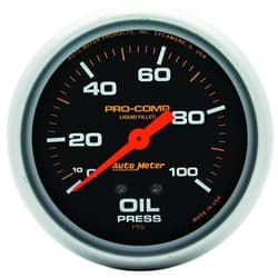 PRO-COMP 2-5/8" OIL PRESSURE 0-100PSI, LIQUID FILLED, MECH AUTO METER - 5421