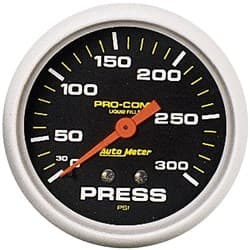 PRO-COMP 2-5/8" PRESSURE GAUGE 0-300PSI, LIQUID FILLED, MECH AUTO METER - 5423