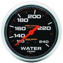 PRO-COMP 2-5/8" WATER TEMP 120-240Â°F, LIQUID FILLED MECH AUTO METER - 5432