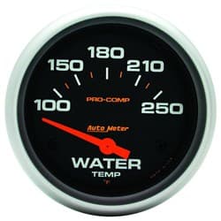 PRO-COMP 2-5/8" WATER TEMP 100-250Â°F, SHORT SWEEP ELECT. AUTO METER - 5437