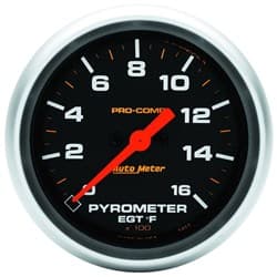 PRO-COMP 2-5/8" PYROMETER KIT 0-1600Â°F, FULL SWEEP ELECTRIC AUTO METER - 5444