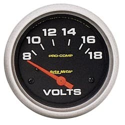 PRO-COMP 2-5/8" VOLTMETER 8-18V, SHORT SWEEP ELECTRIC AUTO METER - 5492